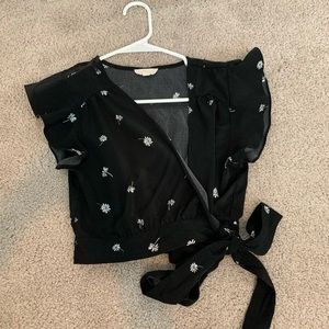 Black Wrap Top